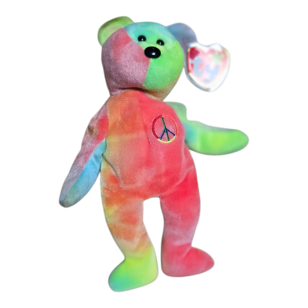 TY Beanie Babies Tie Dye Peace Bear 1996